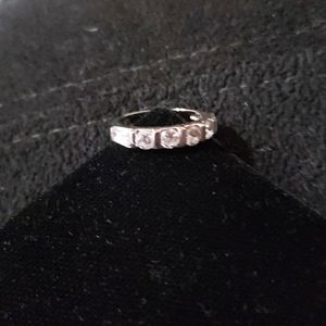 Silver Tone Ring w/CZ Stones